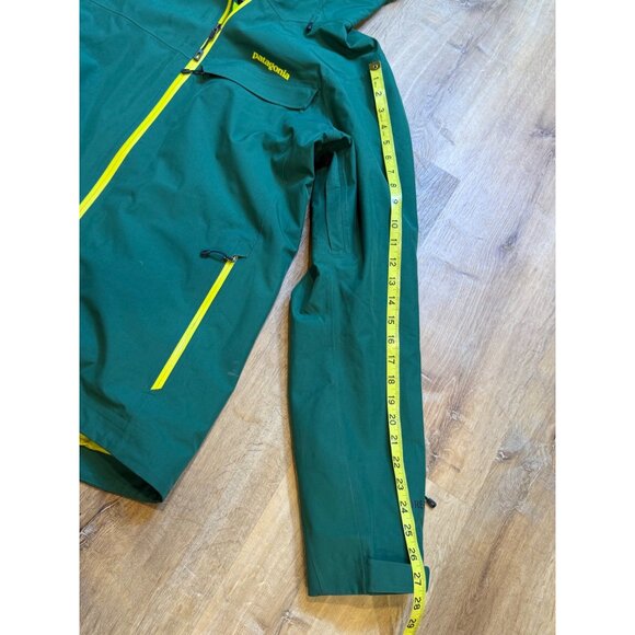 Patagonia Mens Green Yellow Powder Bowl Jacket Recco Medium Goretex - Picture 8 of 14